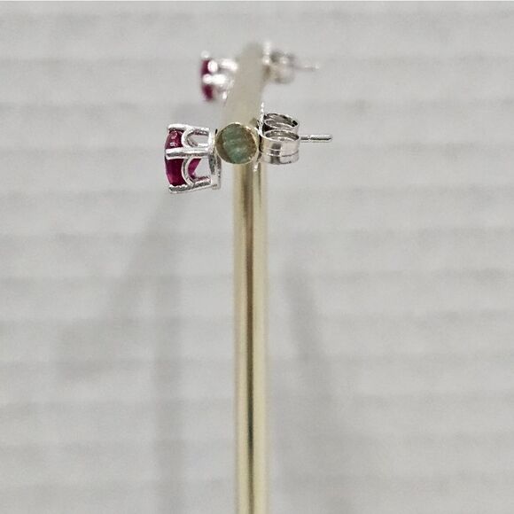 NEW, Lab created Ruby studs. - Picture 3 of 4